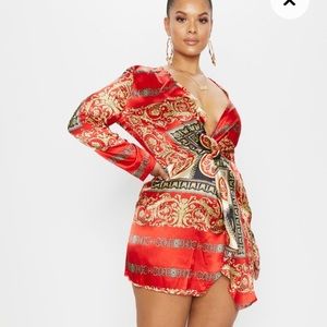 Mini plus size satin dress